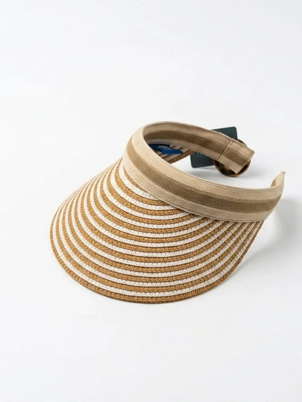Premium Women’s 100% Straw Striped Sun Visor Hat